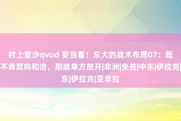 村上里沙qvod 妥当看！东大的战术布局07：既然西洋不肯双向和洽，那就单方放开|非洲|免签|中东|伊拉克|亚非拉