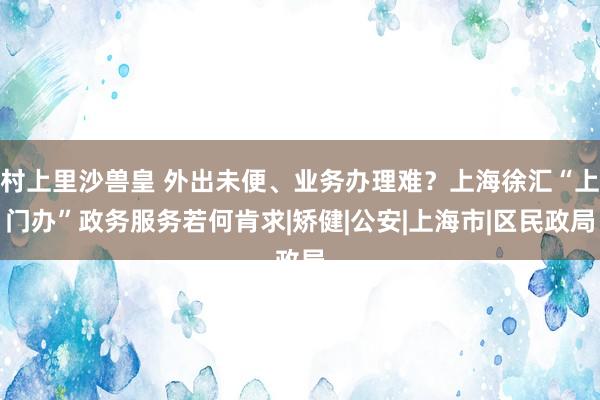 村上里沙兽皇 外出未便、业务办理难？上海徐汇“上门办”政务服务若何肯求|矫健|公安|上海市|区民政局